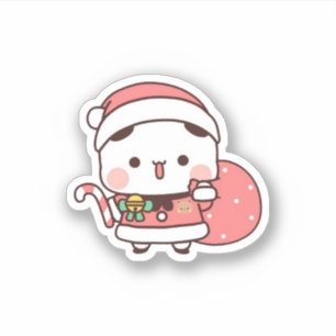 Panda And Brownie Bear Couple, Merry Christmas