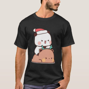 Panda And Brownie Bear Couple, Merry Christmas T-Shirt