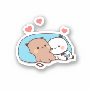 Panda And Brownie Bear Couple Sleep