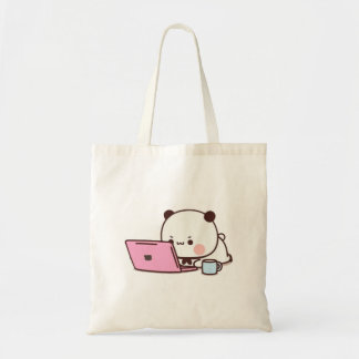 Panda And Brownie Bear Couple Tote Bag