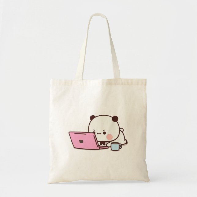 Panda And Brownie Bear Couple  Tote Bag (Front)