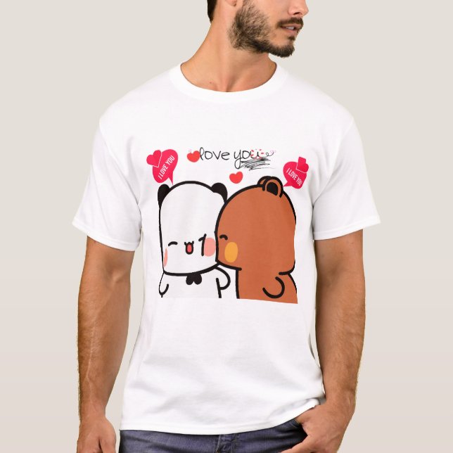 Panda And Brownie- True Love BuBu DuDu Couple2024  T-Shirt (Front)