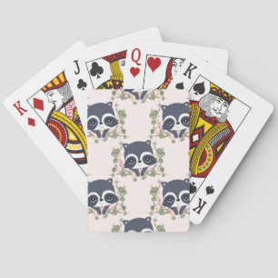 Panda And Flower Tattoo Playing Cards