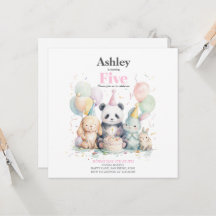 Panda and friends birthday & party Invitation