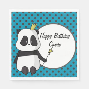 Panda and Polka Dots Personalised Napkin