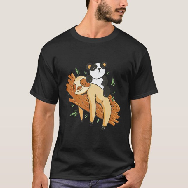 Panda and Sloth up in a Tree T-Shirt (Front)