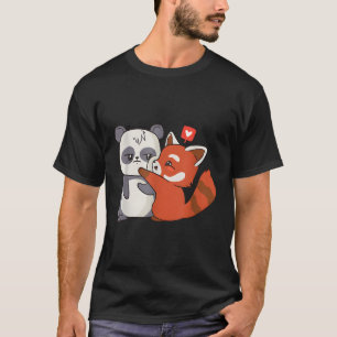 Panda And Ted Panda Kawaii T-Shirt