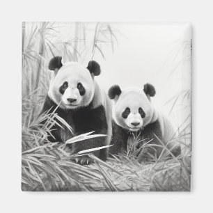 Panda Animal Discovery Wild Nature Ink Sketch Art Magnet