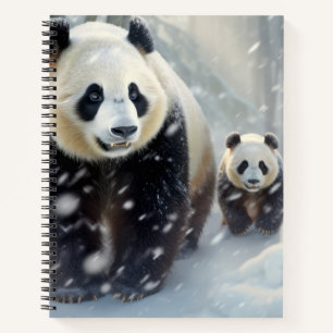Panda Animal Family Wandering Nature Out Notebook
