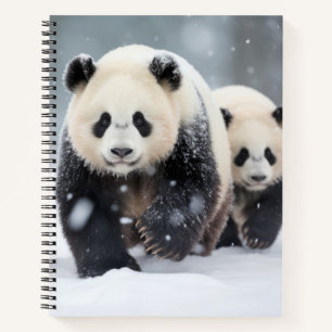 Panda Animal Family Wandering Nature Out Notebook