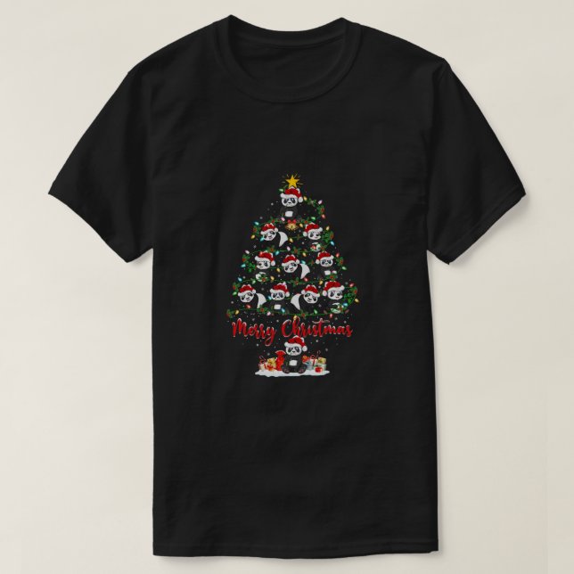 Panda Animal Lover Matching Santa Panda Christmas  T-Shirt (Design Front)