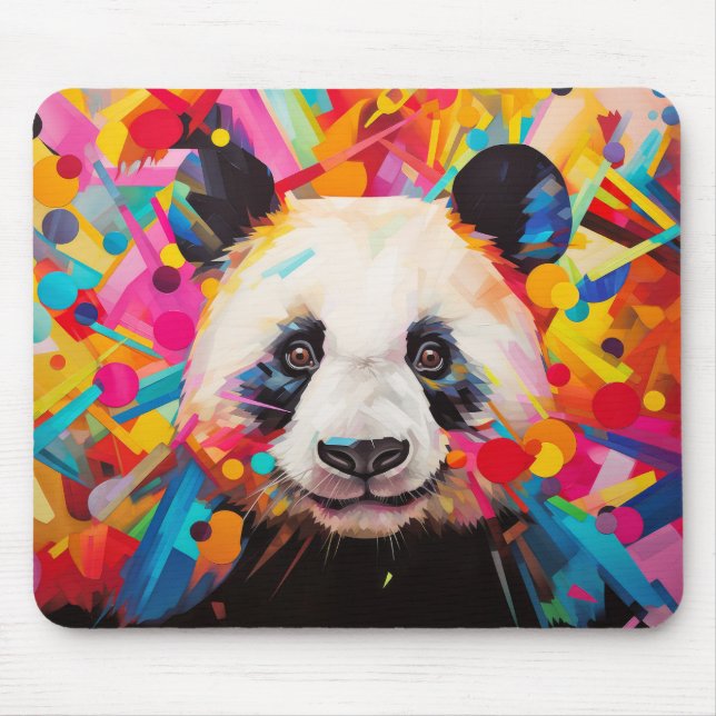 Panda Animal Portrait Colourful Painting Mouse Pad (Front)
