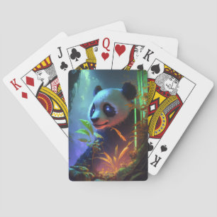 Panda Animal Portrait Painting Wildlife Outdoors Playing Cards