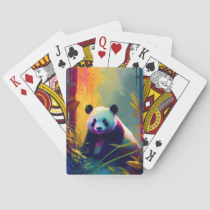 Panda Animal Portrait Painting Wildlife Outdoors Playing Cards