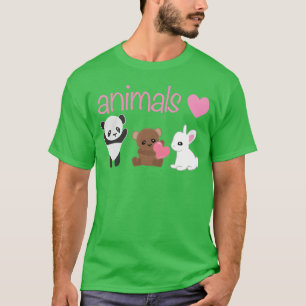panda animals animal bear rabbit heart friend T-Shirt