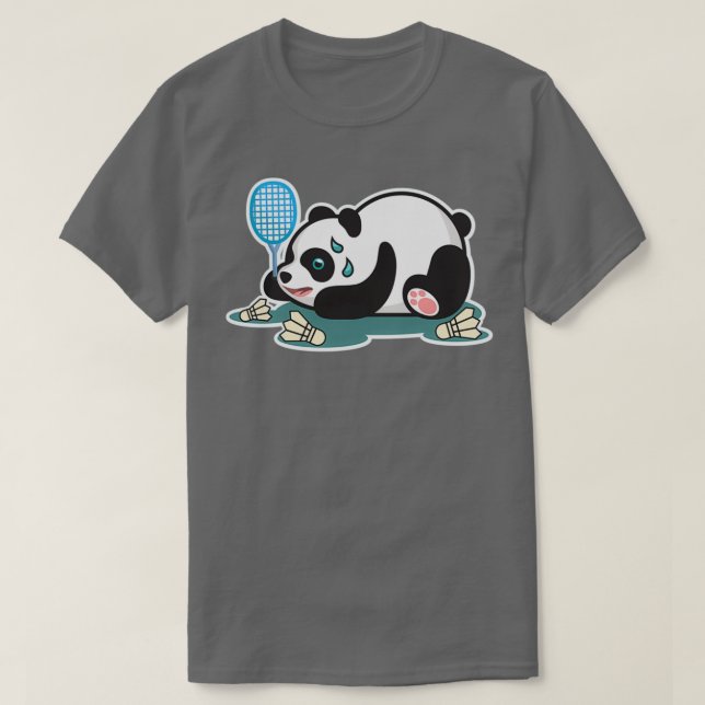 Panda Animals Badminton Shuttlecocks T T-Shirt (Design Front)