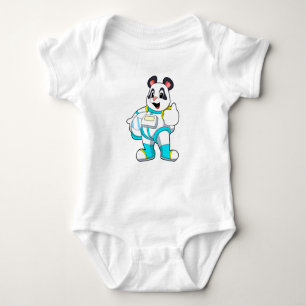 Panda as Astronaut with Costume Baby Bodysuit