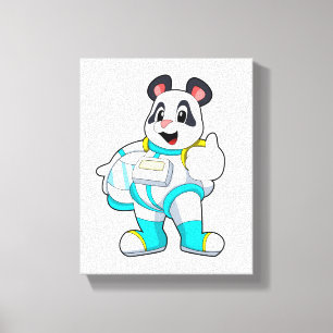 Panda as Astronaut with Costume Canvas Print