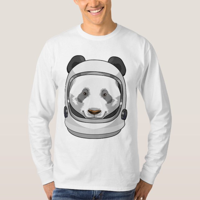 Panda as Astronaut with Helmet T-Shirt (Front)
