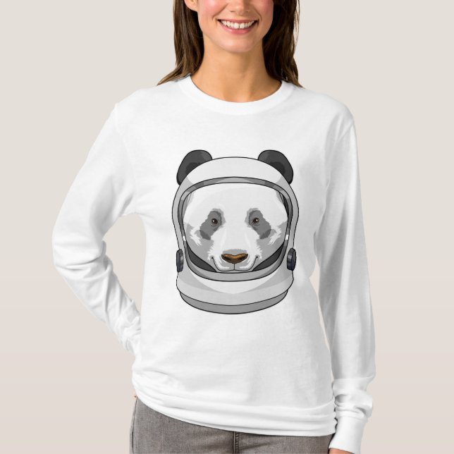 Panda as Astronaut with Helmet T-Shirt (Front)