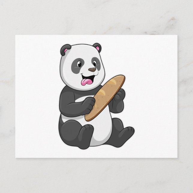 Panda as Baker with Bread Postcard (Front)