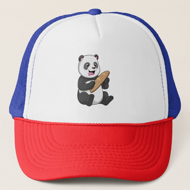 Panda as Baker with Bread Trucker Hat (Front)