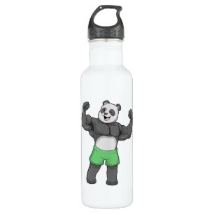 Panda as Bodybuilder at Bodybuilding 710 Ml Water Bottle