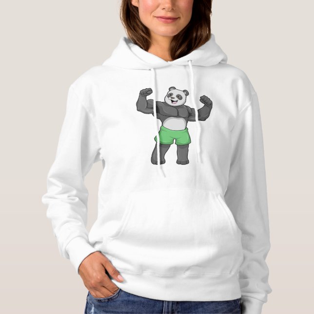 Panda as Bodybuilder at Bodybuilding Hoodie (Front)