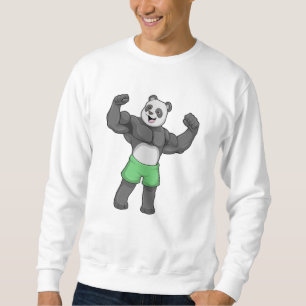 Panda as Bodybuilder at Bodybuilding Sweatshirt