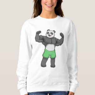 Panda as Bodybuilder at Bodybuilding Sweatshirt