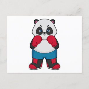 Panda as Boxer with Boxing gloves Postcard