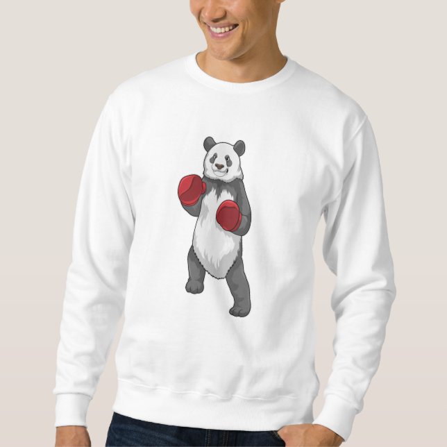 Panda as Boxer with Boxing gloves Sweatshirt (Front)