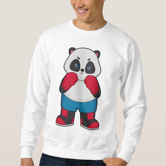 Panda as Boxer with Boxing gloves Sweatshirt (Front)