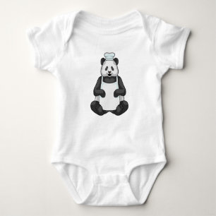 Panda as Chef with Cooking hat Baby Bodysuit