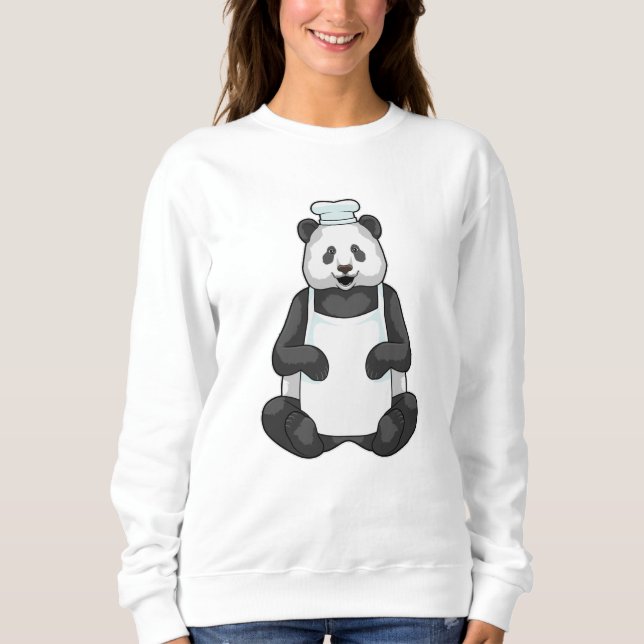 Panda as Chef with Cooking hat Sweatshirt (Front)
