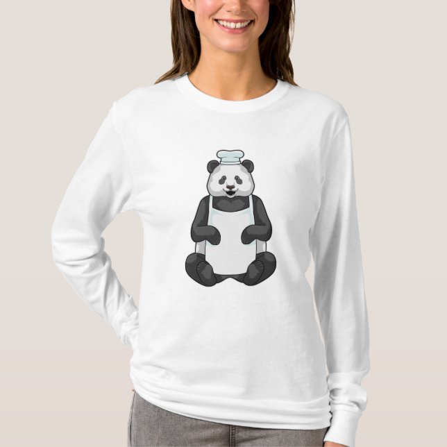 Panda as Chef with Cooking hat T-Shirt (Front)