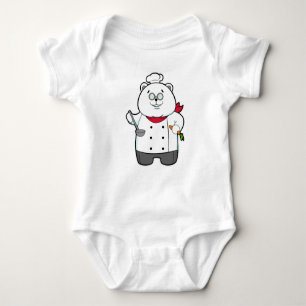Panda as Cook with Soup ladle & Carrot Baby Bodysuit