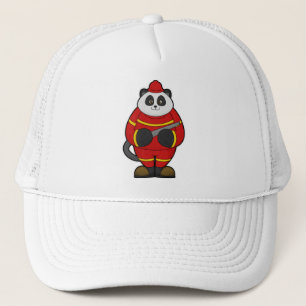 Panda as Firefighter with Hose Trucker Hat