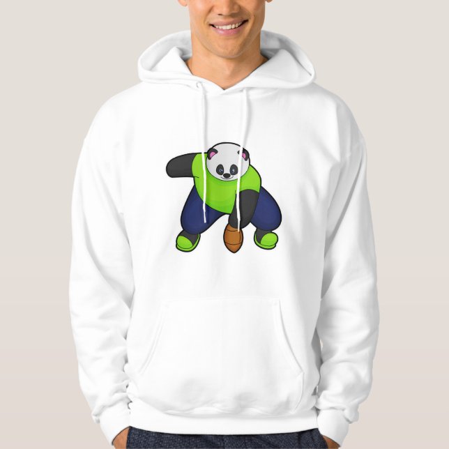 Panda as Football player with Football Hoodie (Front)