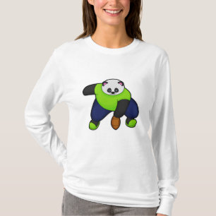Panda as Football player with Football T-Shirt