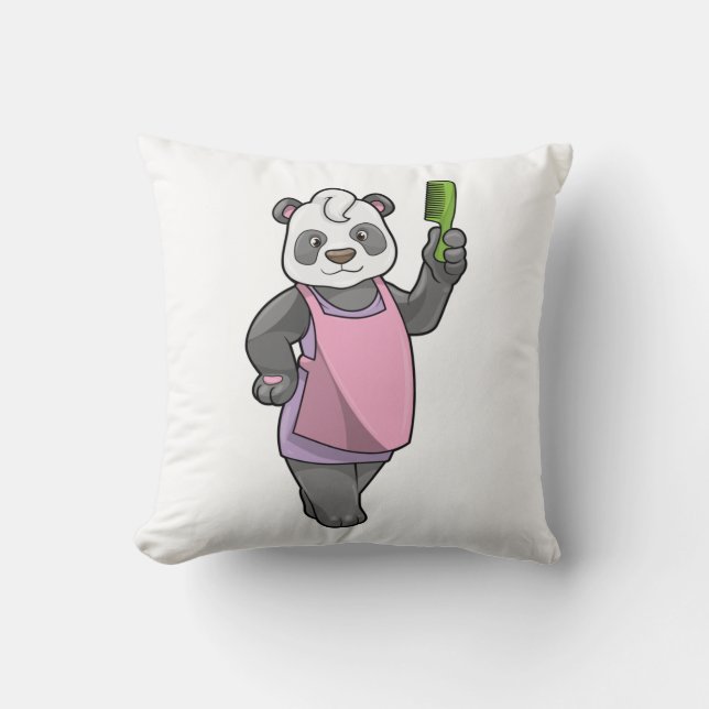 Panda as Hairdresser with Comb Cushion (Front)