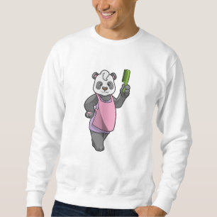 Panda as Hairdresser with Comb Sweatshirt