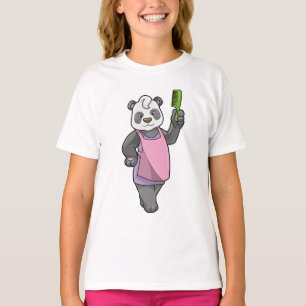 Panda as Hairdresser with Comb T-Shirt