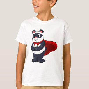 Panda as Hero with Mask & Cape T-Shirt