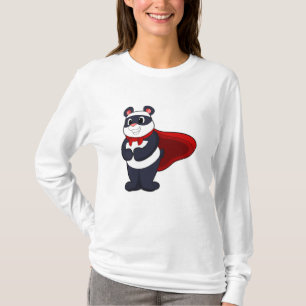 Panda as Hero with Mask & Cape T-Shirt