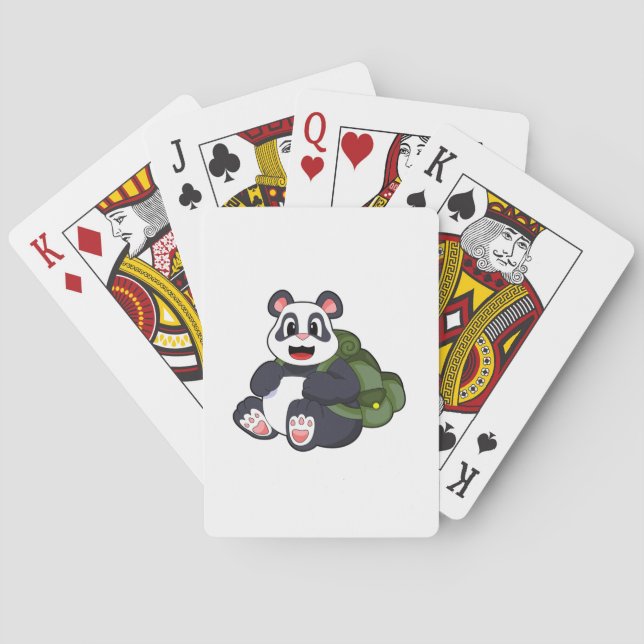 Panda as Hiker with Backpack Playing Cards (Back)