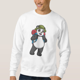 Panda as Hiker with Backpack Sweatshirt