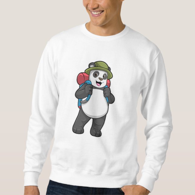 Panda as Hiker with Backpack Sweatshirt (Front)