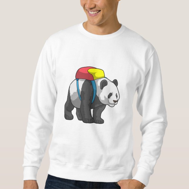 Panda as Hiker with Backpack Sweatshirt (Front)
