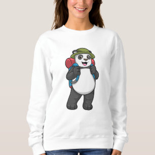 Panda as Hiker with Backpack Sweatshirt